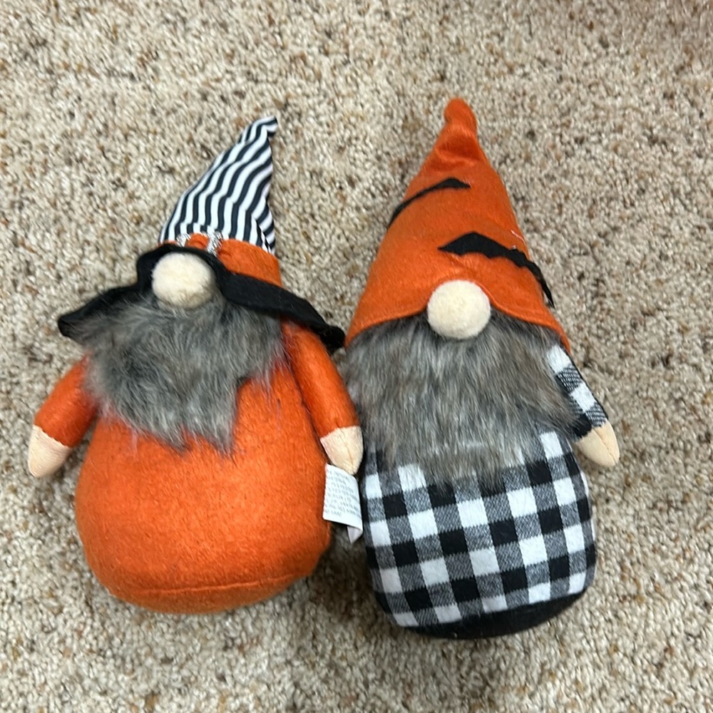 Halloween gnomes lot of 2 weighted 9” tall GUC